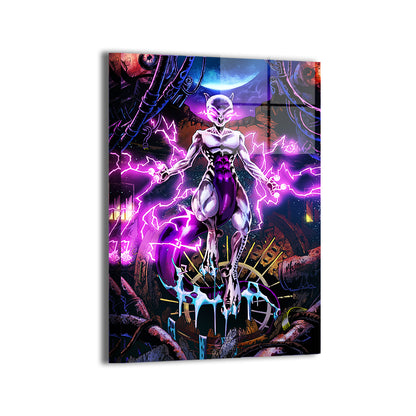 24x36 acrylic print of Mewtwo in floating energy burst pose