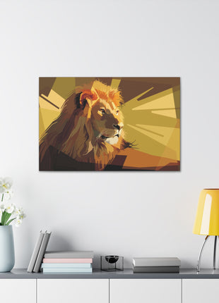 Lion Art | Acrylic, Metal & Canvas - Snapping Turtle Gallery