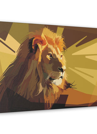 Lion Art | Acrylic, Metal & Canvas - Snapping Turtle Gallery