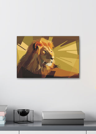 Lion Art | Acrylic, Metal & Canvas - Snapping Turtle Gallery