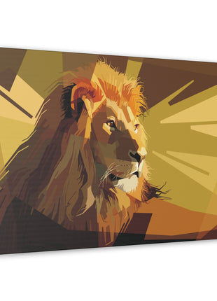 Lion Art | Acrylic, Metal & Canvas - Snapping Turtle Gallery