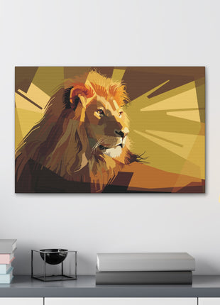 Lion Art | Acrylic, Metal & Canvas - Snapping Turtle Gallery