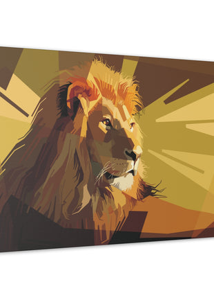 Lion Art | Acrylic, Metal & Canvas - Snapping Turtle Gallery