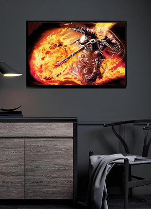 Ghost Rider Johnny Blaze Art | Acrylic, Metal & Canvas - Snapping Turtle Gallery