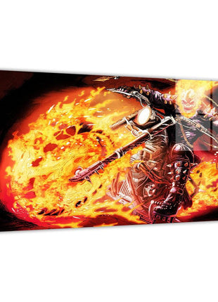 Ghost Rider Johnny Blaze Art | Acrylic, Metal & Canvas - Snapping Turtle Gallery