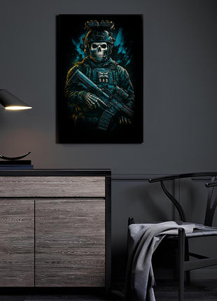 SAS Skull Operator acrylic wall art showing Ghost in full tactical kit