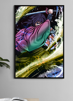 Giyu Tomioka Wall Art & Posters | Snapping Turtle Gallery, Channel the Water Hashira’s calm yet fierce power with this Giyu Tomioka wall art, available in poster, canvas, metal, and acrylic formats., [-Snapping Turtle Gallery