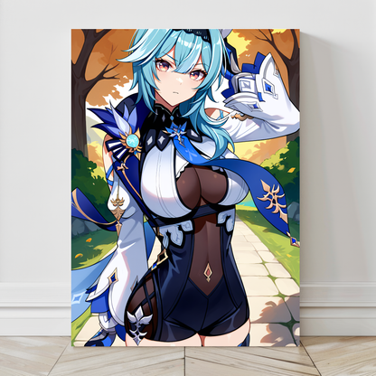 24x36 canvas print of Eula Genshin Impact character standing tall  
