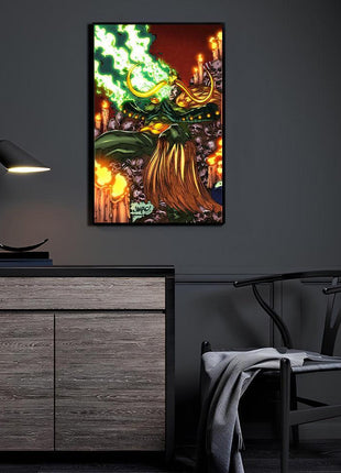 Loki God of Mischief Canvas and Metal print mockup