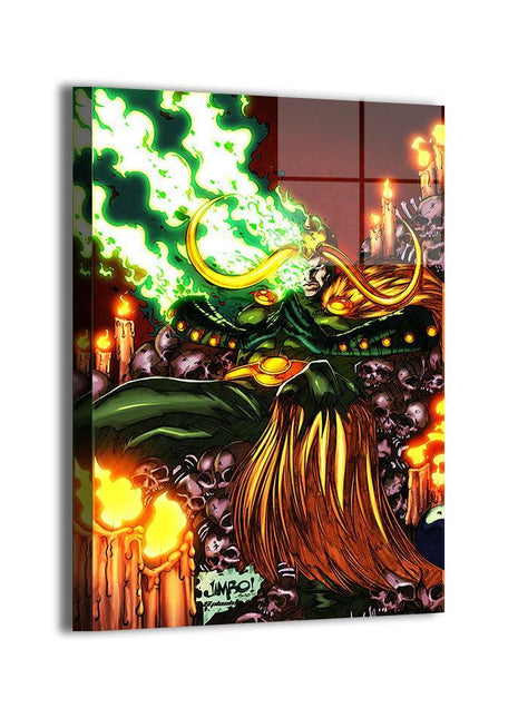 God of Mischief Inferno Loki wall art by Jimbo Salgado