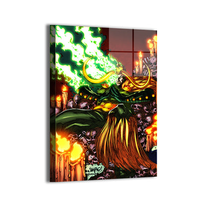 Loki Marvel Metal Print by Jimbo Salgado & Splash Colors – God of Mischief Inferno