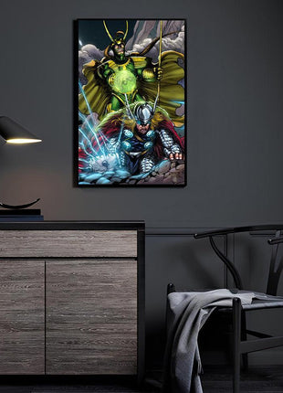 Thor and Loki Canvas and Metal print mockup