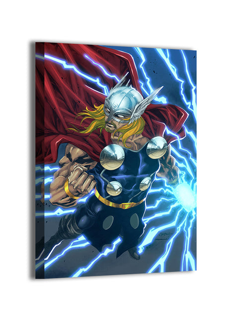 Godstorm – Thor with Hammer & Lightning Wall Art | STG Collection [variant_option1] Print, Premium Wall Art by Snapping Turtle Gallery