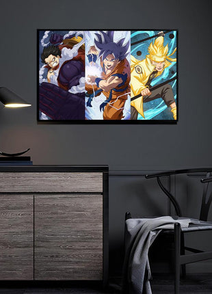 Goku Naruto Luffy Shonen Trinity Wall Art | Acrylic, Metal & Canvas - Snapping Turtle Gallery