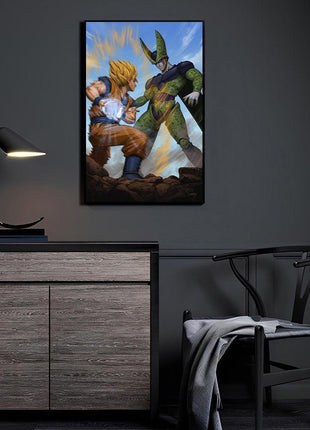 Goku vs Cell Dragon Ball Z Wall Art | Ultra-HD Acrylic, Metal & Canvas - Snapping Turtle Gallery