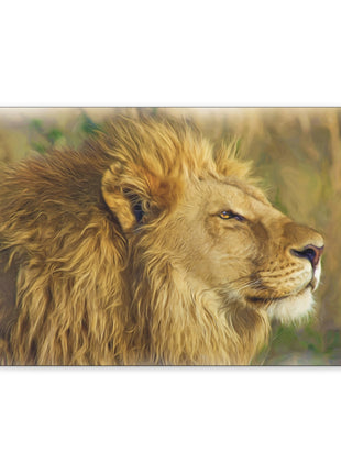 Golden Guardian – Lion with Radiant Mane Wall Art | STG Collection - Snapping Turtle Gallery