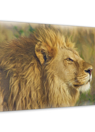 Golden Guardian – Lion with Radiant Mane Wall Art | STG Collection - Snapping Turtle Gallery