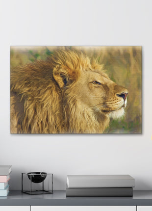 Golden Guardian – Lion with Radiant Mane Wall Art | STG Collection - Snapping Turtle Gallery