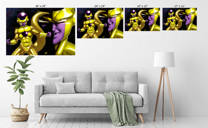  Frieza in golden form with smirk – size chart anime wall print