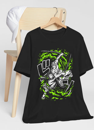 Green Flame Swordsman Anime Shirt | Snapping Turtle Gallery [variant_option1] Print, Premium Wall Art by Snapping Turtle Gallery