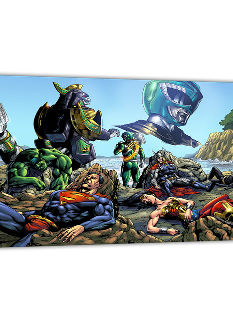 Green Ranger Dragonzord Art | Acrylic, Metal & Canvas [variant_option1] Print, Premium Wall Art by Snapping Turtle Gallery