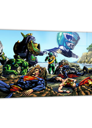 Green Ranger Dragonzord Art | Acrylic, Metal & Canvas - Snapping Turtle Gallery