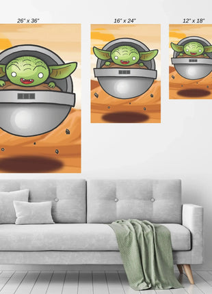 Grogu Wall Art | Star Wars Mandalorian HD Acrylic Metal & Canvas Print - Snapping Turtle Gallery