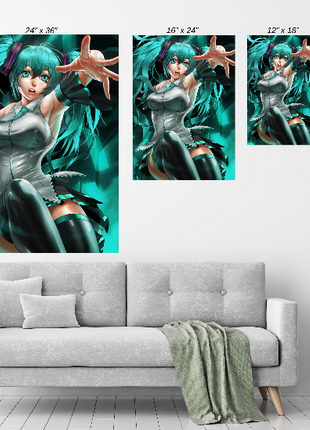 Hatsune Miku Wall Art | Acrylic, Metal & Canvas Print - Snapping Turtle Gallery