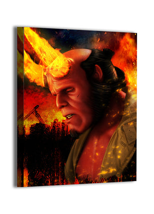 Hellboy Art | Acrylic, Metal & Canvas - Snapping Turtle Gallery