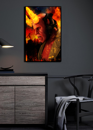 Hellboy Art | Acrylic, Metal & Canvas - Snapping Turtle Gallery