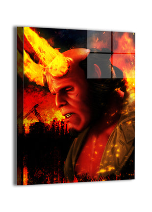 Hellboy Art | Acrylic, Metal & Canvas - Snapping Turtle Gallery