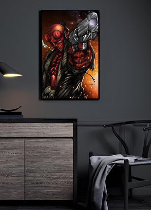 Hellboy Gunslinger Art | Acrylic, Metal & Canvas [variant_option1] Print, Premium Wall Art by Snapping Turtle Gallery