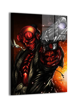 Hellboy Gunslinger Art | Acrylic, Metal & Canvas [variant_option1] Print, Premium Wall Art by Snapping Turtle Gallery