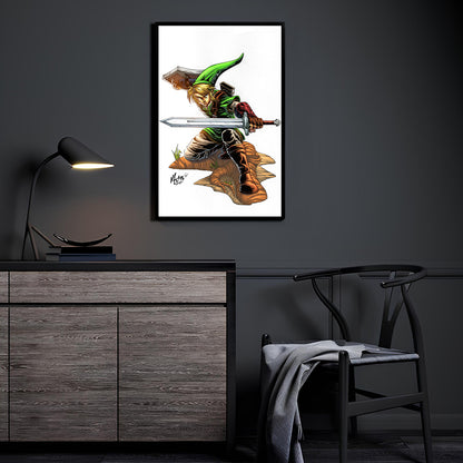 Hero’s Valor Wall Art Room Mockup – Link Legend of Zelda by Vhon Remot and Nestor Redulla Jr.