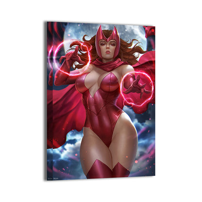 Hexbound Enchantress Wall Art Canvas Print – Scarlet Witch by Nopeys