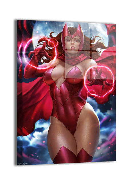Hexbound Enchantress Wall Art Metal Print – Scarlet Witch by Nopeys