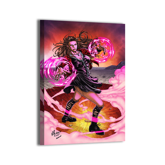 Full-body Wanda Maximoff casting spells – large canvas print