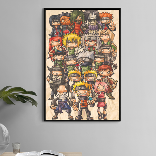 11x17 Naruto chibi print with full cast drawn by Jeff Benitez
