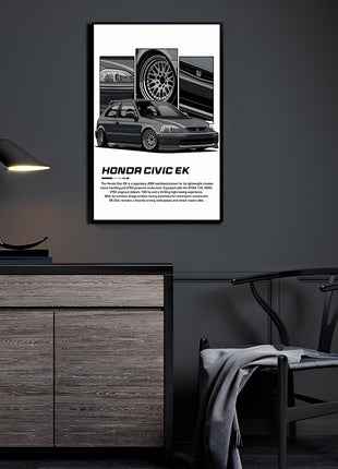 Honda Civic Wall Art | JDM Ultra-HD Acrylic, Metal & Canvas Print - Snapping Turtle Gallery