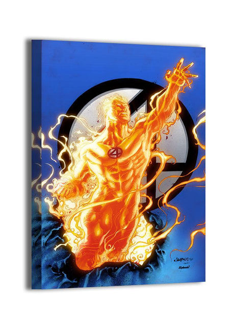 Human Torch Wall Art | Fantastic Four Fan Art | Snapping Turtle Gallery [variant_option1] Print, Premium Wall Art by Snapping Turtle Gallery