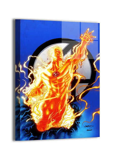 Human Torch Wall Art | Fantastic Four Fan Art | Snapping Turtle Gallery [variant_option1] Print, Premium Wall Art by Snapping Turtle Gallery