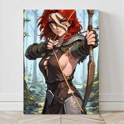 Huntress of the North Wall Art Canvas Print – Fantasy Archer Warrior Artwork