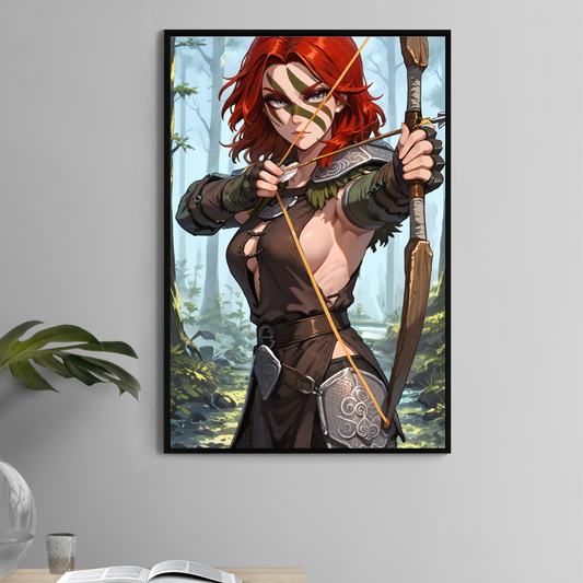 Huntress of the North Wall Art Poster Print – Fantasy Archer Warrior Artwork