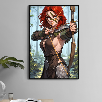 Huntress of the North Wall Art Poster Print – Fantasy Archer Warrior Artwork