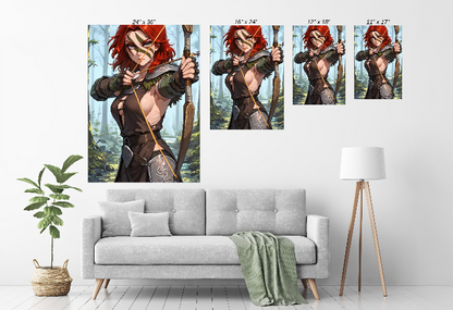 Huntress of the North Wall Art Room Mockup – Fantasy Archer Warrior Artwork