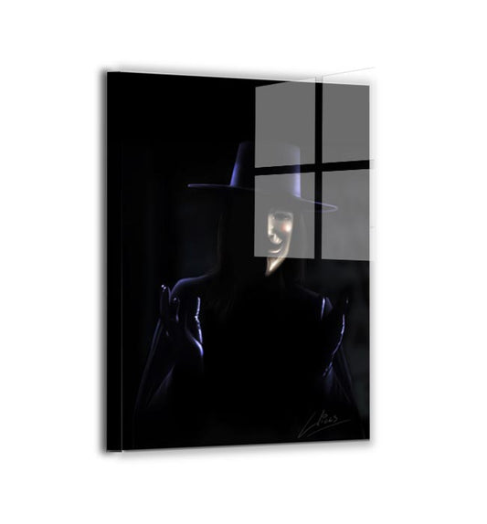 Metal — sleek metallic sheen with high contrast on masked vigilante portrait; artwork by Richard Williams.
