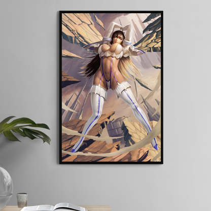 Kill la Kill Satsuki 11x17 anime print – sword raised on shattered terrain
