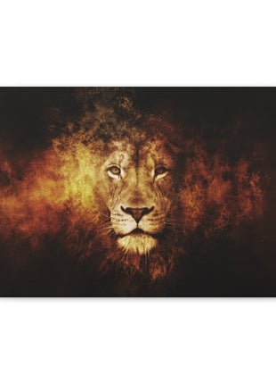 Inferno King – Fiery Lion Head Illusion Wall Art | STG Collection [variant_option1] Print, Premium Wall Art by Snapping Turtle Gallery