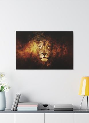 Inferno King – Fiery Lion Head Illusion Wall Art | STG Collection [variant_option1] Print, Premium Wall Art by Snapping Turtle Gallery