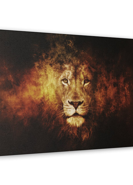 Inferno King – Fiery Lion Head Illusion Wall Art | STG Collection - Snapping Turtle Gallery